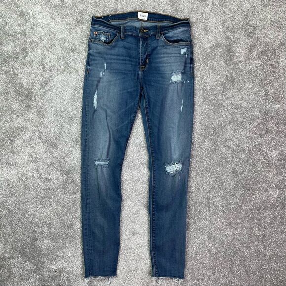 Hudson Jeans Women's 28* Blue Super Skinny Mid Rise Krista Stretch Distressed - Picture 1 of 15
